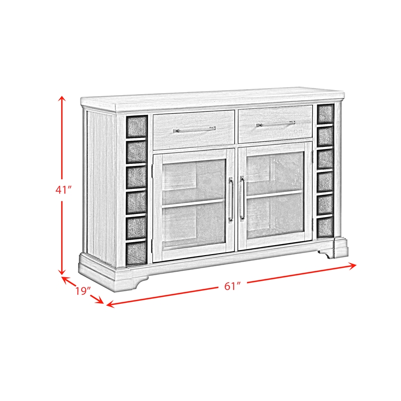 Picket House Furnishings Johnshaven Server in Espresso and Brown