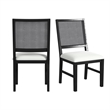 Picket House Furnishings Grenada Dining Chair with White Fabric in Black