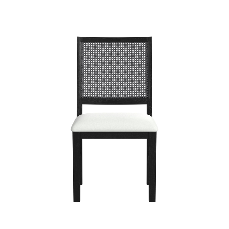 Picket House Furnishings Grenada Dining Chair with White Fabric in Black