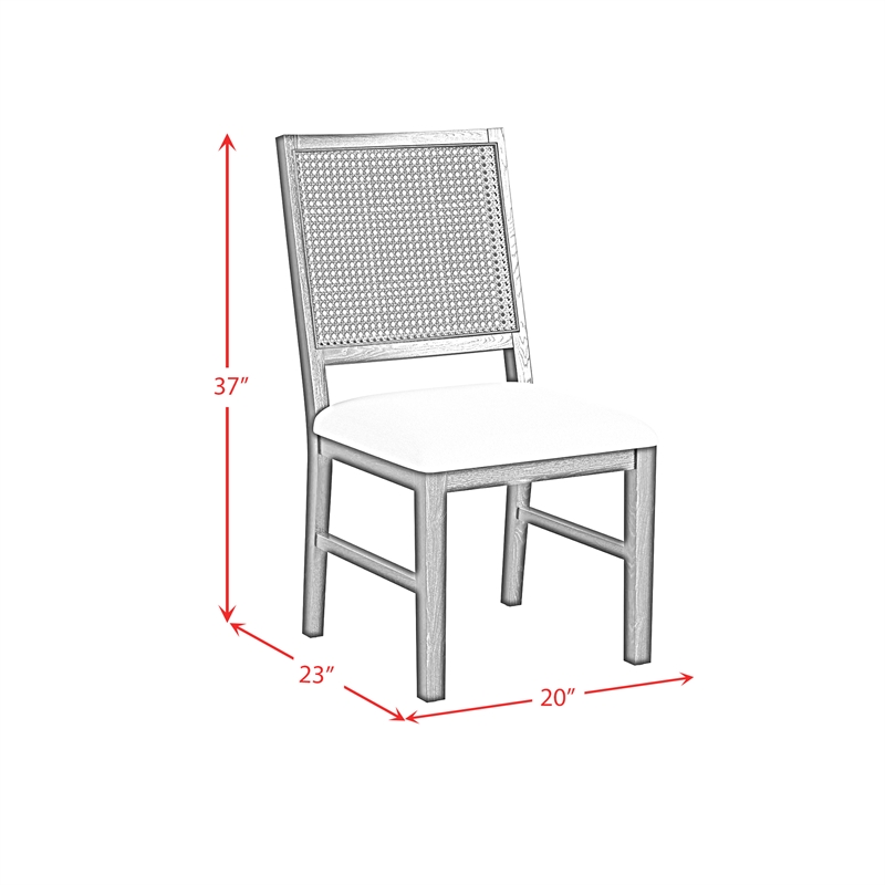Picket House Furnishings Grenada Dining Chair with White Fabric in Black