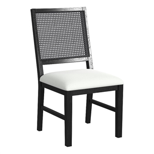 Picket House Furnishings Grenada Dining Chair with White Fabric in Black