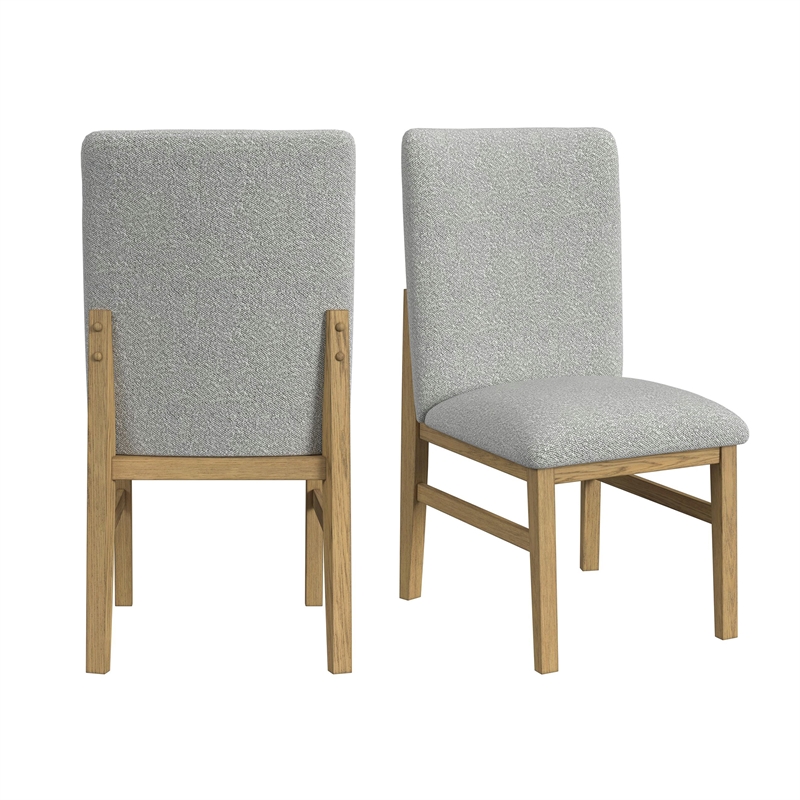 Picket House Furnishings Canal Square Back Dining Side Chair in Grey/Natural