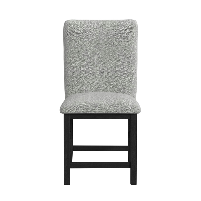 Picket House Furnishings Canal Square Back Counter Stool with Grey Fabric/Black