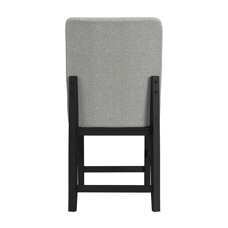 Picket House Furnishings Canal Square Back Counter Stool with Grey Fabric/Black