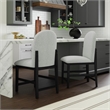 Picket House Furnishings Canal  Round Back Counter Stool with Grey Fabric/Black