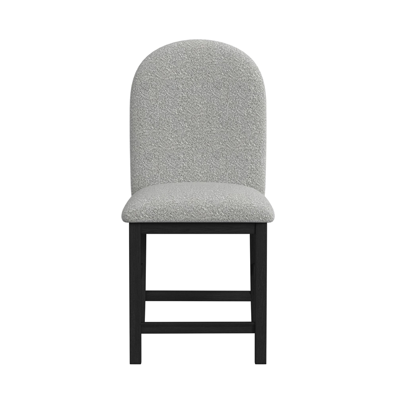 Picket House Furnishings Canal  Round Back Counter Stool with Grey Fabric/Black