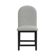 Picket House Furnishings Canal  Round Back Counter Stool with Grey Fabric/Black
