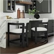 Picket House Furnishings Canal Arm Counter Stool with White Fabric in Black
