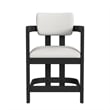 Picket House Furnishings Canal Arm Counter Stool with White Fabric in Black