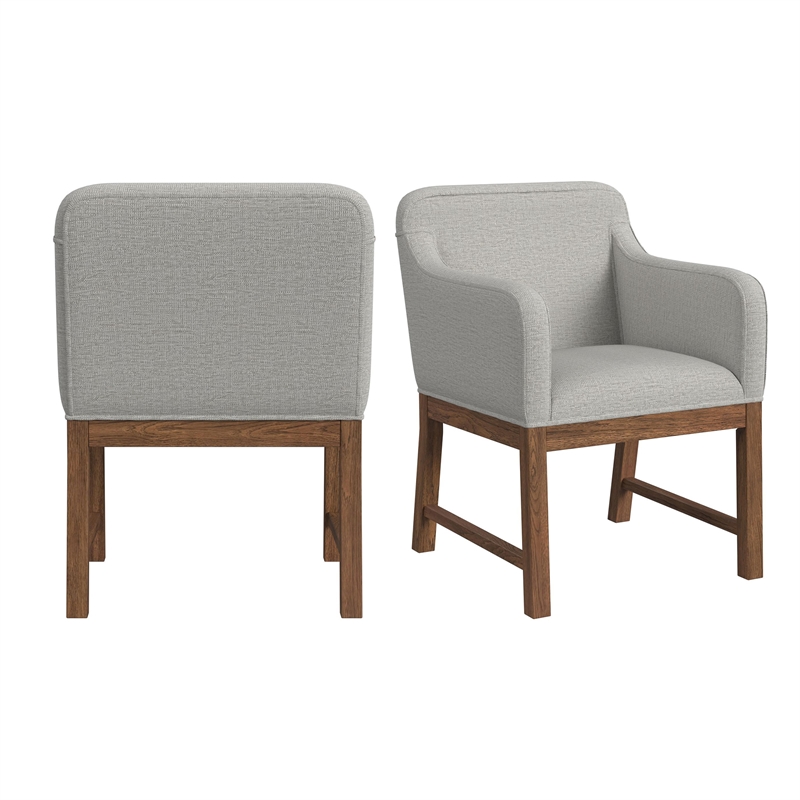 Picket House Furnishings Thorin UPH Dining Chair in Light Grey/Brown