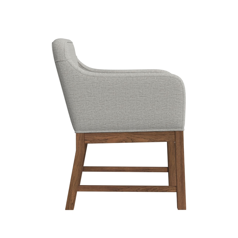 Picket House Furnishings Thorin UPH Dining Chair in Light Grey/Brown