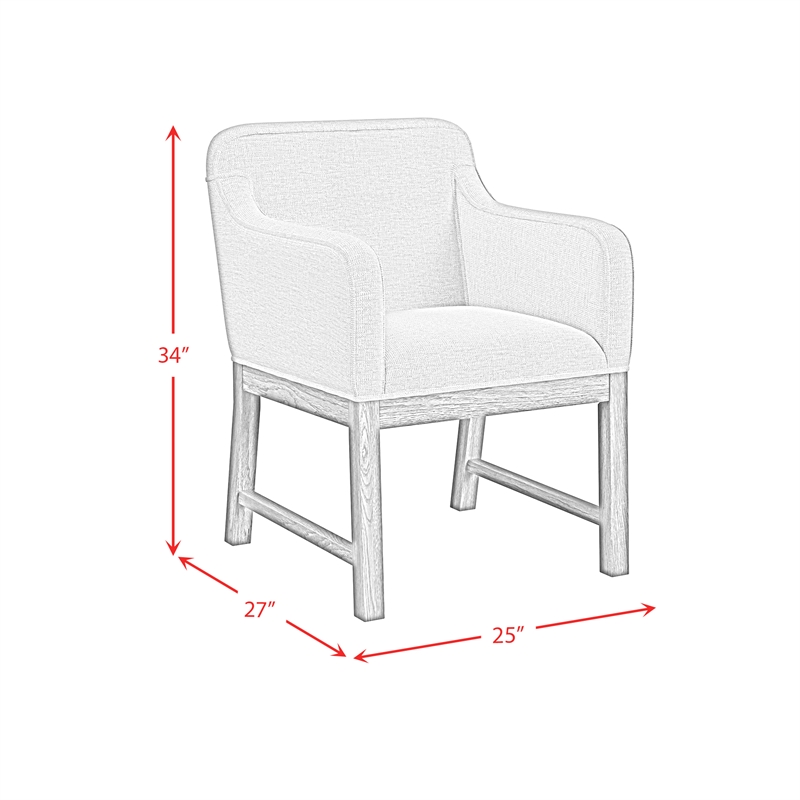 Picket House Furnishings Thorin UPH Dining Chair in Light Grey/Brown