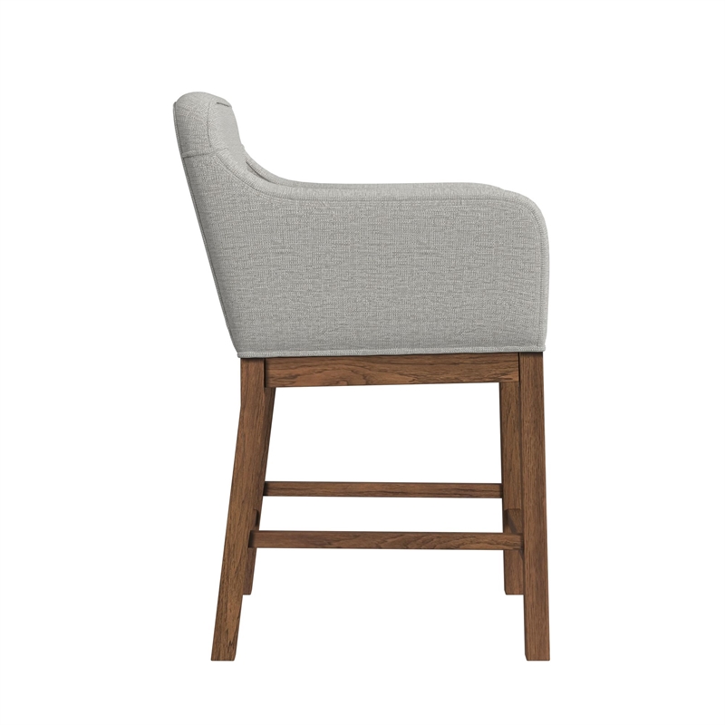 Picket House Furnishings Thorin UPH Counter Chair in Light Grey/Brown
