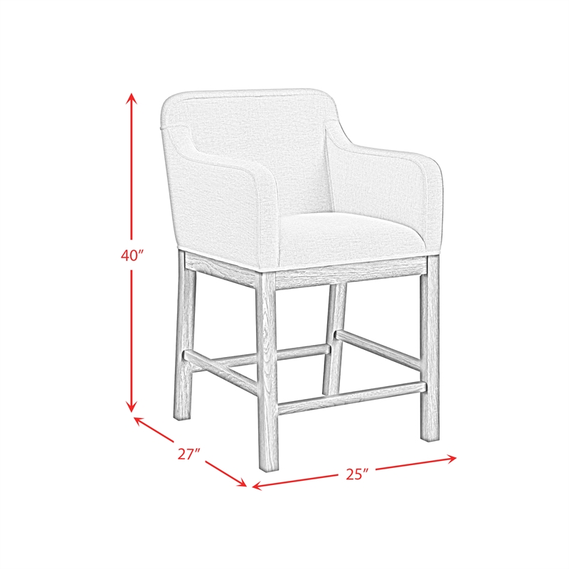 Picket House Furnishings Thorin UPH Counter Chair in Light Grey/Brown