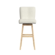 Picket House Furnishings Cambria UPH Swivel Bar Stool with Beige Boucle -Natural