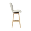 Picket House Furnishings Cambria UPH Swivel Bar Stool with Beige Boucle -Natural