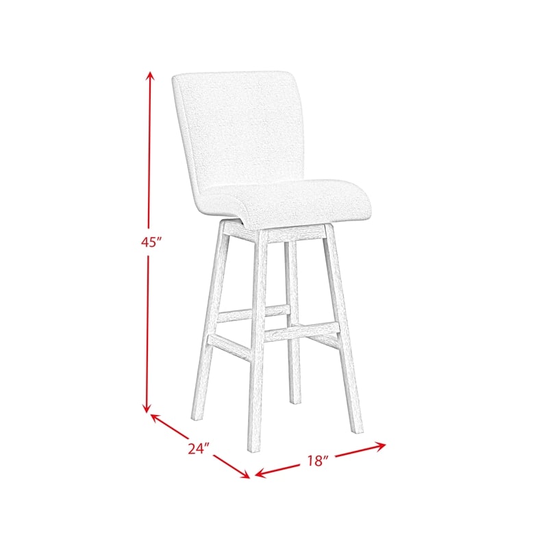 Picket House Furnishings Cambria UPH Swivel Bar Stool with Beige Boucle -Natural