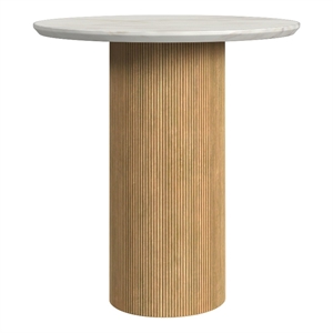 Picket House Furnishings Sutton Round End Table in White/Natural