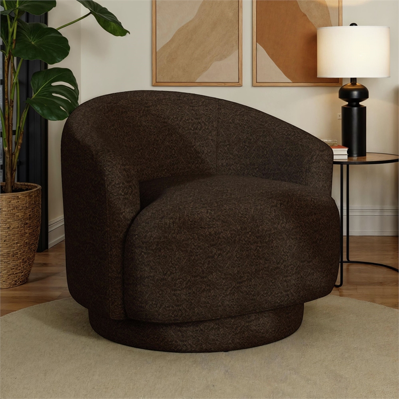 Picket House Furnishings Oasis Swivel Chair in JH Chocolate