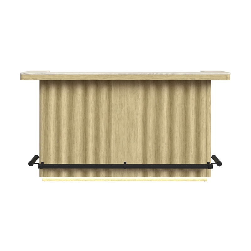 Picket House Furnishings Cambria Bar Table in Off White and Natural with LED