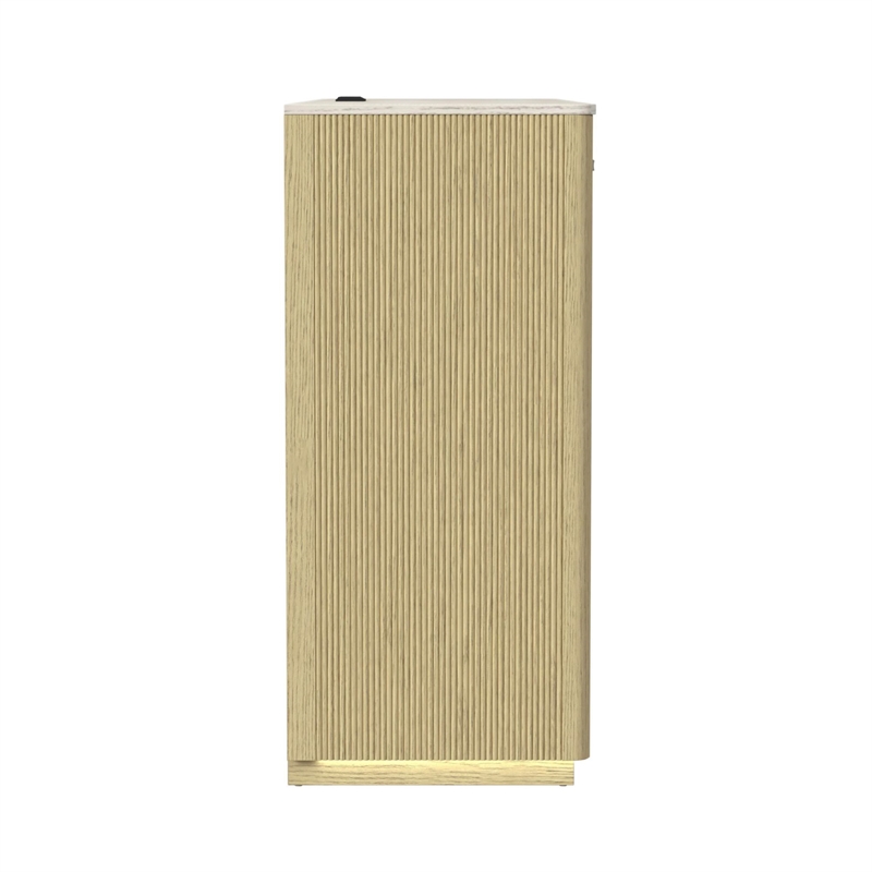 Picket House Furnishings Cambria Buffet with LED and Power in Off White/Natural