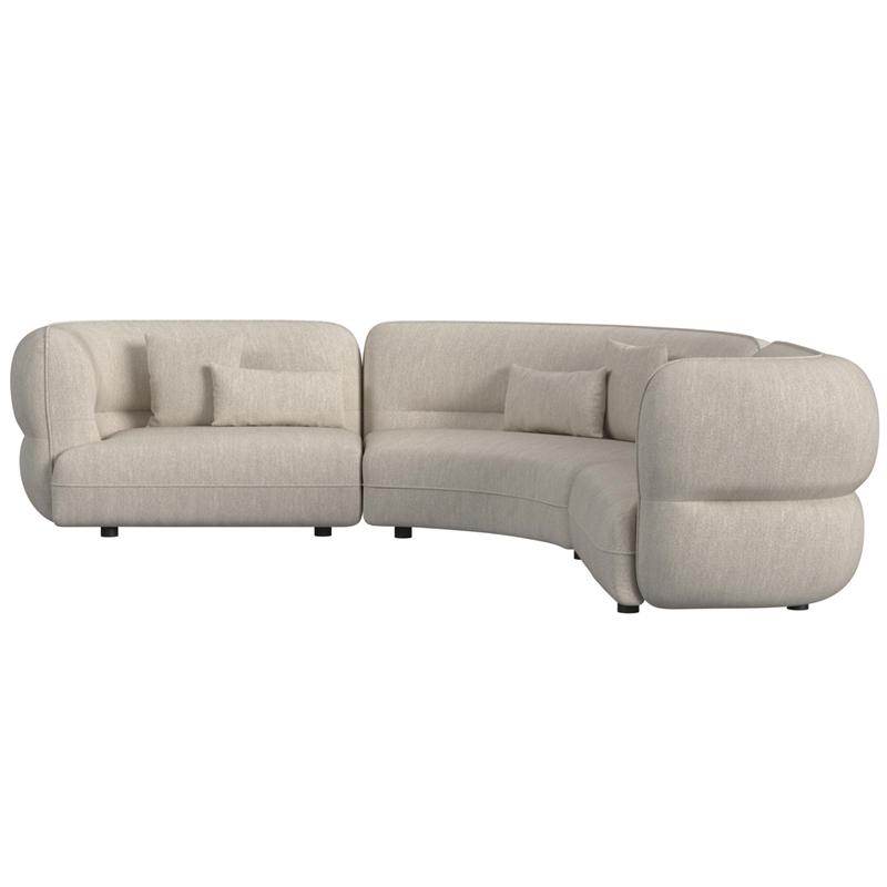 Picket House Furnishings Alessandra Sectional Set in Woolen Camel with 6 Pillows