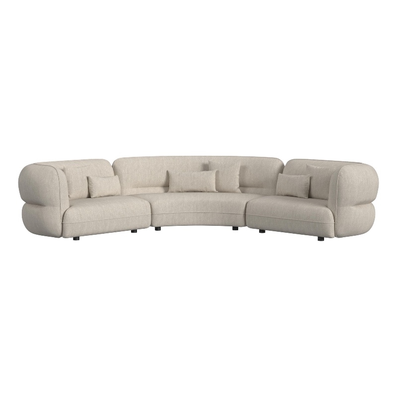 Picket House Furnishings Alessandra Sectional Set in Woolen Camel with 6 Pillows
