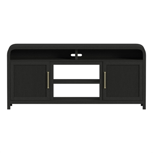 Picket House Furnishings Woodridge 70&quot TV Console without Fireplace Insert in Black with Grain