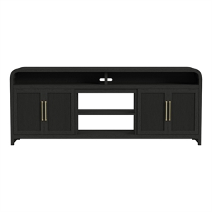 Picket House Furnishings Woodridge 82&quot TV Console without Fireplace Insert in Black with Grain