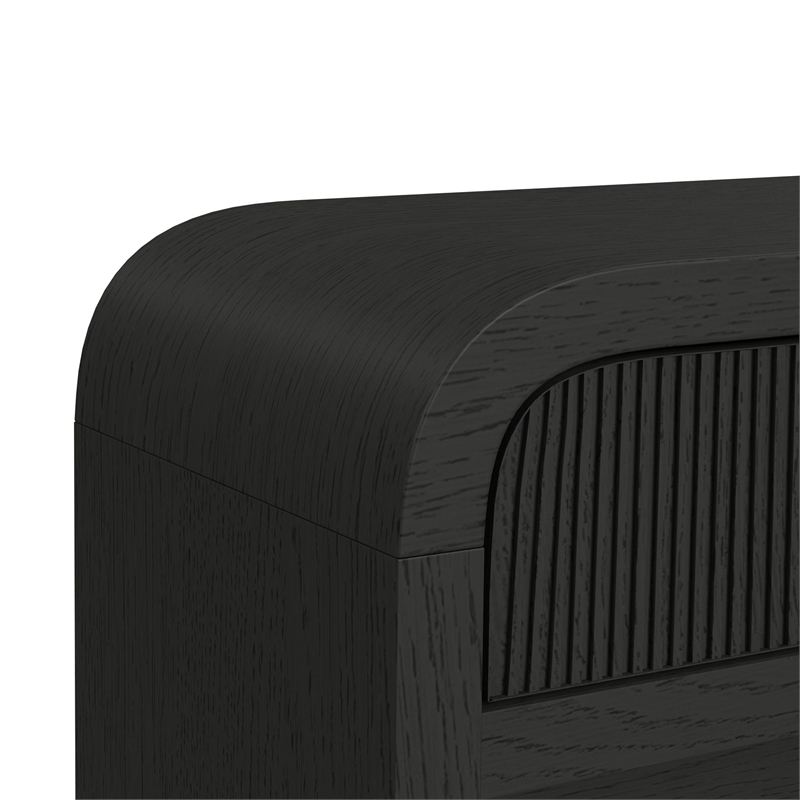 Picket House Furnishings Woodridge Sofa Table with Bottom Shelf in Black with Grain