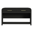 Picket House Furnishings Woodridge Sofa Table with Bottom Shelf in Black with Grain