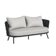 Picket House Furnishings Java Loveseat with Olefin Grey in Dark Grey
