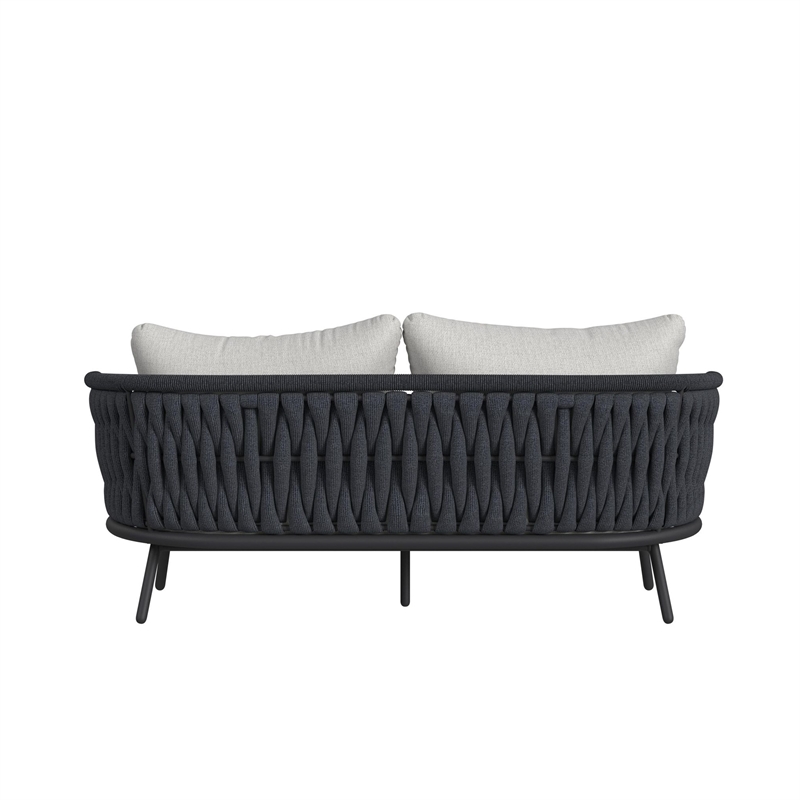 Picket House Furnishings Java Loveseat with Olefin Grey in Dark Grey