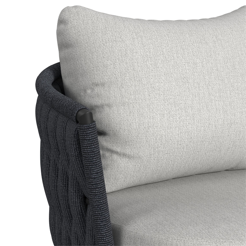 Picket House Furnishings Java Loveseat with Olefin Grey in Dark Grey