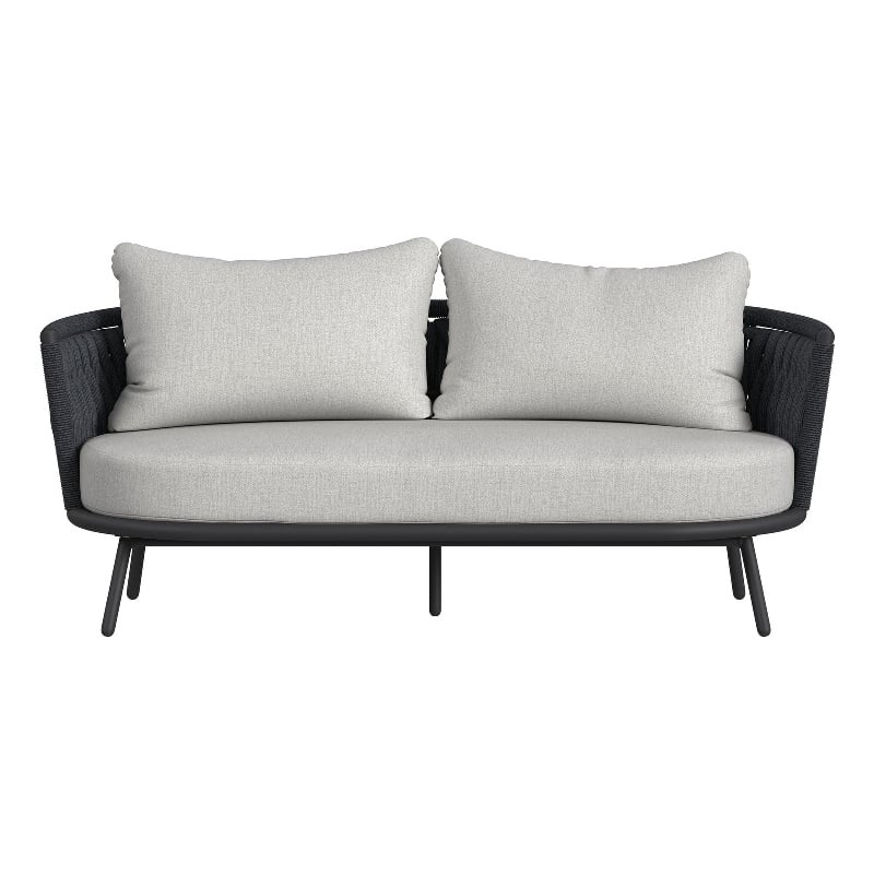 Picket House Furnishings Java Loveseat with Olefin Grey in Dark Grey