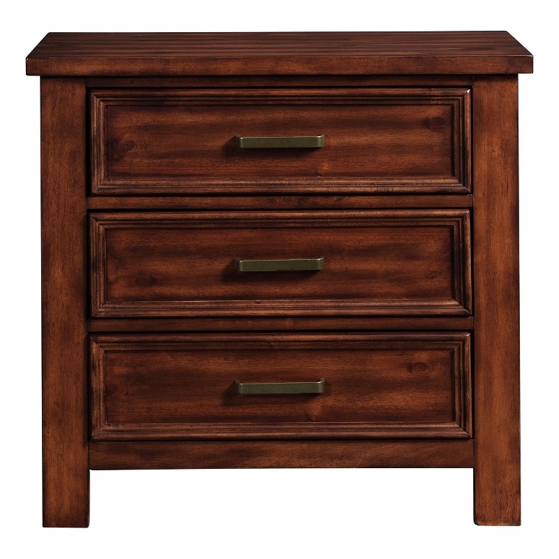 Picket House Furnishings Damen 3-Drawer Nightstand in Rich Cherry