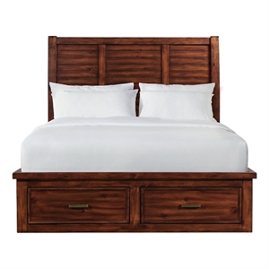 picket house furnishings damen queen storage bed in rich cherry