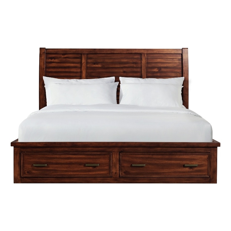 Picket House Furnishings Damen King Storage Bed in Rich Cherry