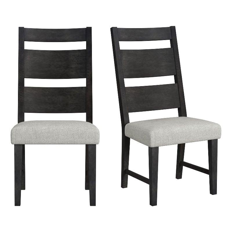 Picket House Furnishings Rizzo Wood Back Dining Side Chair with Beige Linen in Dark Espresso (2 Per Carton)