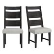 Picket House Furnishings Rizzo Wood Back Dining Side Chair with Beige Linen in Dark Espresso (2 Per Carton)
