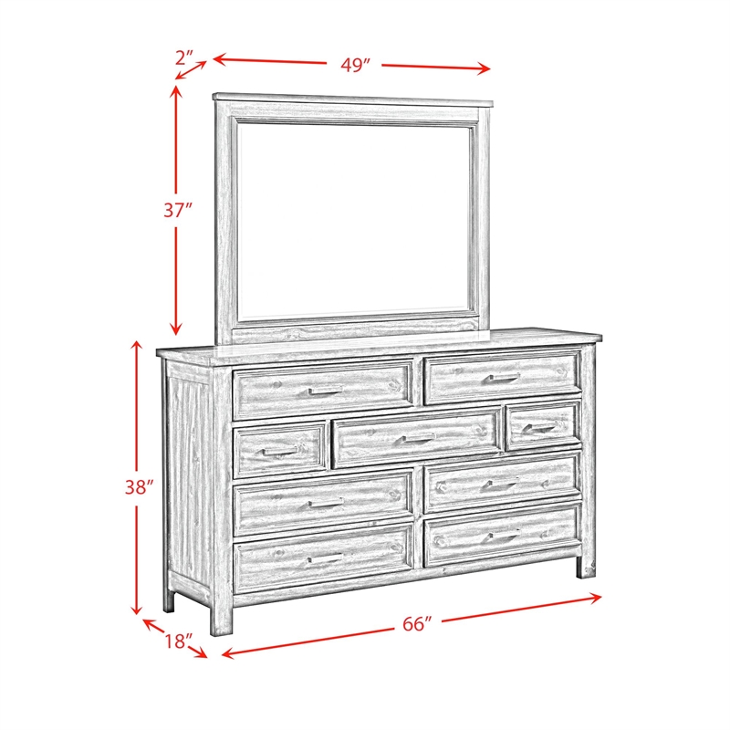 Picket House Furnishings Damen King Storage 5PC Bedroom Set in Rich Cherry