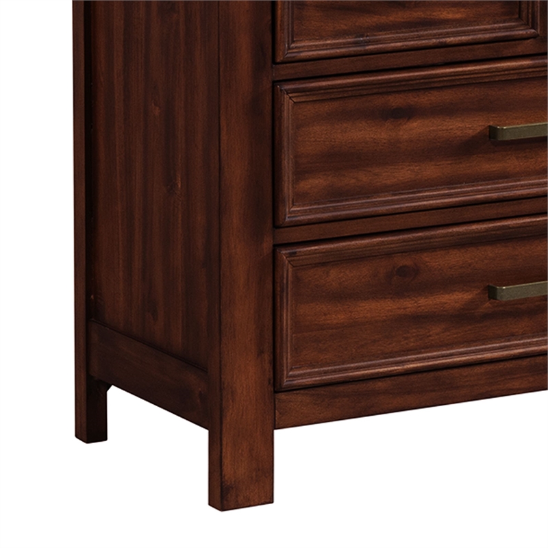 Picket House Furnishings Damen King Storage 5PC Bedroom Set in Rich Cherry