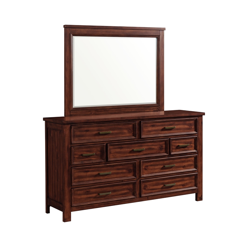 Picket House Furnishings Damen Queen Storage 5PC Bedroom Set in Rich Cherry