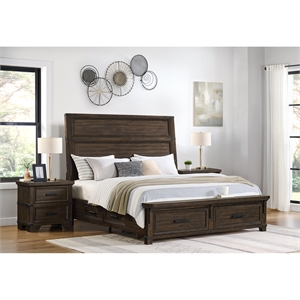 Picket House Furnishings Canyon Ridge Queen Storage 3PC Bedroom Set in Charcoal