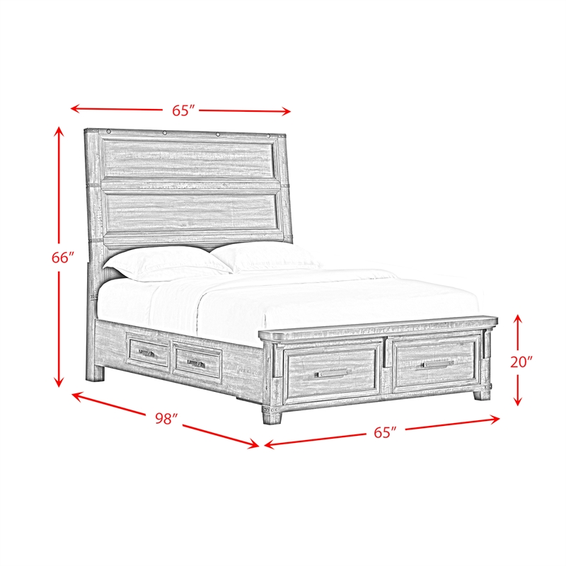 Picket House Furnishings Canyon Ridge Queen Storage 3PC Bedroom Set in Charcoal