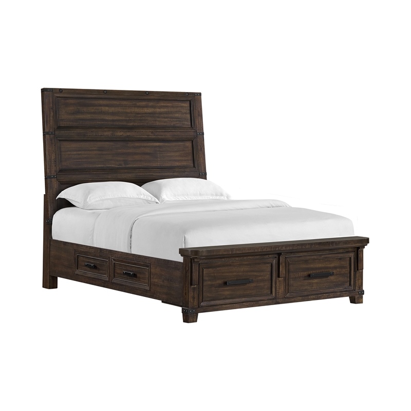Picket House Furnishings Canyon Ridge Queen Storage 4PC Bedroom Set in Charcoal