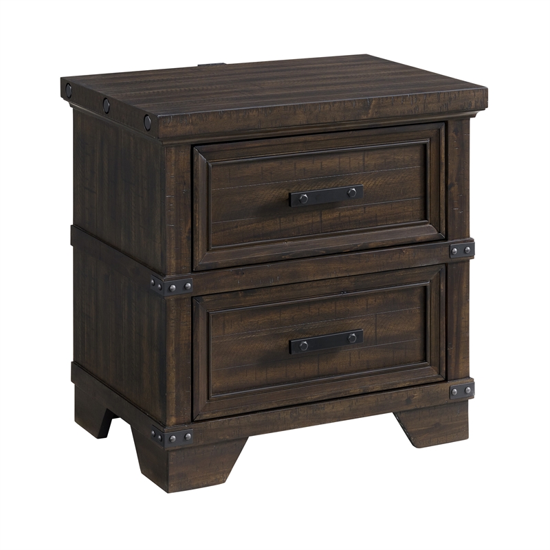 Picket House Furnishings Canyon Ridge Queen Storage 4PC Bedroom Set in Charcoal