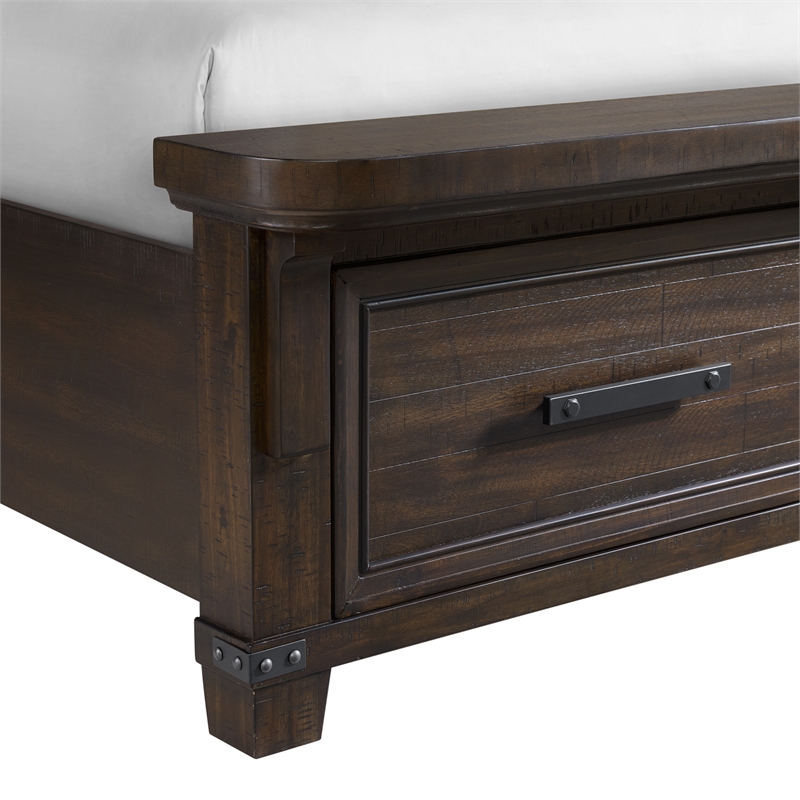 Picket House Furnishings Canyon Ridge Queen Storage 4PC Bedroom Set in Charcoal