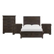 Picket House Furnishings Canyon Ridge Queen Storage 4PC Bedroom Set in Charcoal