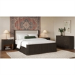 Picket House Furnishings Sutton Queen Uph 4PC Bedroom Set in Dark Brown